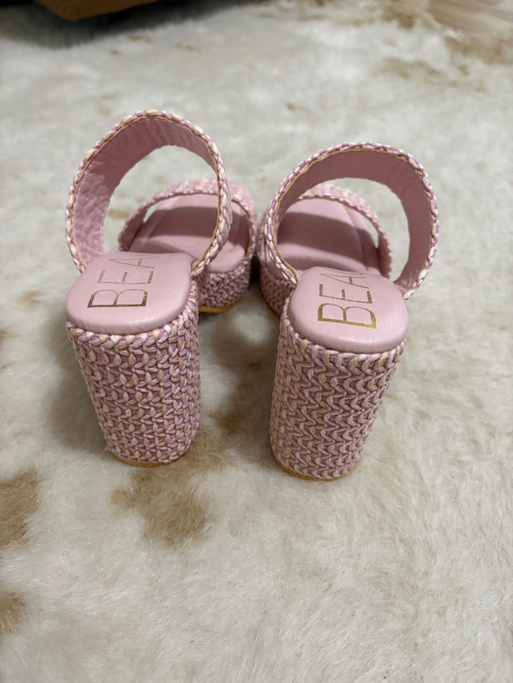 Beach Pink Woven Double-Band Slide Mules - Picture 7 of 7